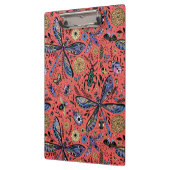 Doodle-Käfer auf Korallenrot Klemmbrett (Links)