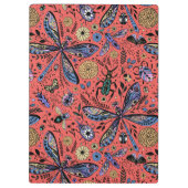 Doodle-Käfer auf Korallenrot Klemmbrett (Rückseite)