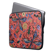 Doodle-Käfer auf Korallenrot Laptopschutzhülle (Vorderseite Links)
