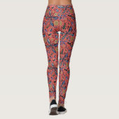 Doodle-Käfer auf Korallenrot Leggings (Rückseite)