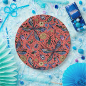 Doodle-Käfer auf Korallenrot Pappteller (Party)