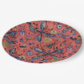 Doodle-Käfer auf Korallenrot Pappteller (Schrägansicht)