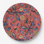 Doodle-Käfer auf Korallenrot Pappteller (Vorderseite)