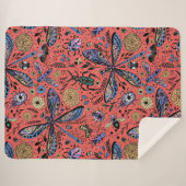 Doodle-Käfer auf Korallenrot Sherpadecke (Vorderseite (Horizontal))