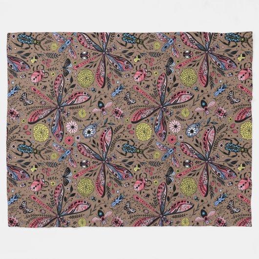 Doodle-Käfer auf mocha-braun Fleecedecke (Vorderseite (Horizontal))