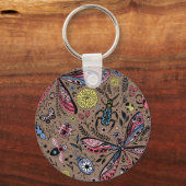 Doodle-Käfer auf mocha-braun Schlüsselanhänger (Vorderseite)