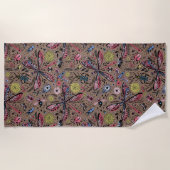 Doodle-Käfer auf mocha-braun Strandtuch (Vorderseite)