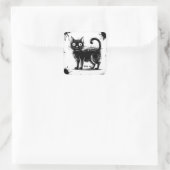Doodle-Katze Quadratischer Aufkleber (Tasche)