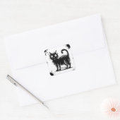 Doodle-Katze Quadratischer Aufkleber (Umschlag)