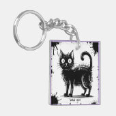 Doodle-Katze Schlüsselanhänger (Vorderseite links)