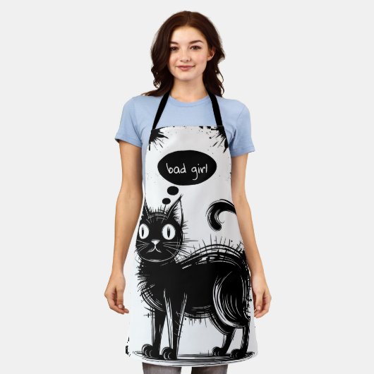 Doodle-Katze Schürze (Getragen)