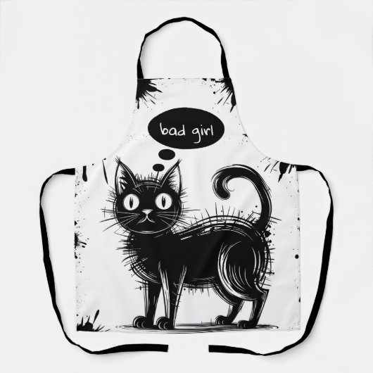 Doodle-Katze Schürze (Vorderseite)