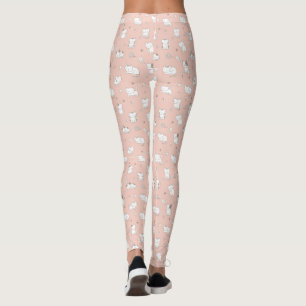 Doodle-Katzen auf rosa Leggings