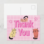 Doodle-Katzen Danke Postkarte (Vorne/Hinten)
