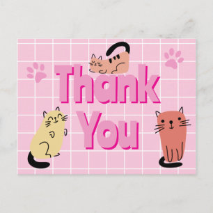 Doodle-Katzen Danke Postkarte