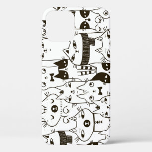 Doodle Katzen: lustiges, nahtloses Muster. Case-Mate iPhone Hülle