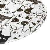 Doodle Katzen: lustiges, nahtloses Muster. Schneidebrett (Ecke)