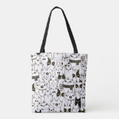 Doodle Katzen: lustiges, nahtloses Muster. Tasche (Rückseite)