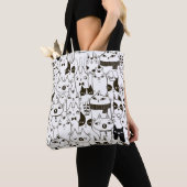 Doodle Katzen: lustiges, nahtloses Muster. Tasche (Von Nahem)