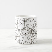 Doodle Katzen: schwarz-weiß. Kaffeetasse (Mittel)