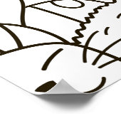 Doodle Katzen: schwarz-weiß. Poster (Ecke)