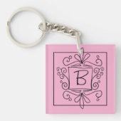 Doodle keychain with custom name monogram schlüsselanhänger (Vorderseite)