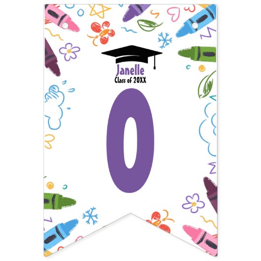 Doodle Kindergarten Abschluss Bunting Banner (Zweite Fahne)