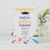 Doodle Kindergarten Einladung (Stehend Vorderseite)