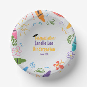 Doodle Kindergarten Graduierungsparty Pappteller