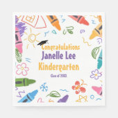 Doodle Kindergarten Graduierungsparty Serviette (Vorderseite)