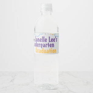 Doodle Kindergarten Graduierungsparty Wasserflaschenetikett