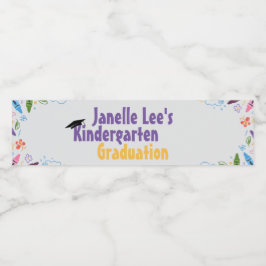 Doodle Kindergarten Graduierungsparty Wasserflaschenetikett
