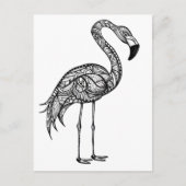 Doodle-Kunst Flamingo Postkarte (Vorderseite)