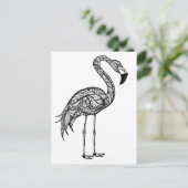 Doodle-Kunst Flamingo Postkarte (Stehend Vorderseite)