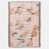 Doodle-Kunst: Orange Cherry Vintage-Muster Decke (Vorderseite Vertikal)