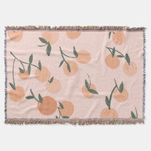 Doodle-Kunst: Orange Cherry Vintage-Muster Decke