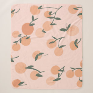 Doodle-Kunst: Oranges Kirsch Vintage-Muster Sherpadecke