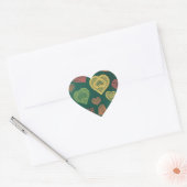 Doodle & Lace Sunset Leaf Herzen Herz-Aufkleber (Umschlag)