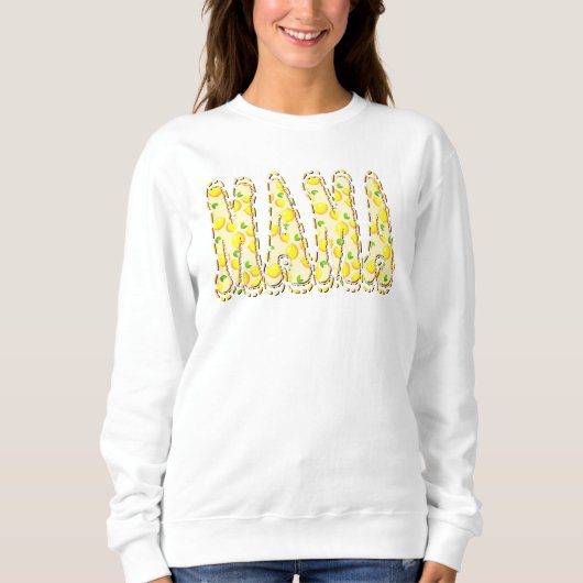 Doodle Letters Bright Yellow Lemon Mama Sweatshirt (Vorderseite)