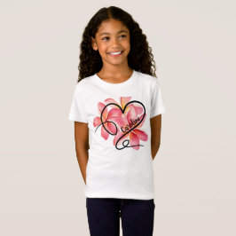 Doodle Liebe Herz und Blume T-Shirt
