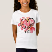 Doodle Liebe Herz und Blume T-Shirt (Vorderseite)