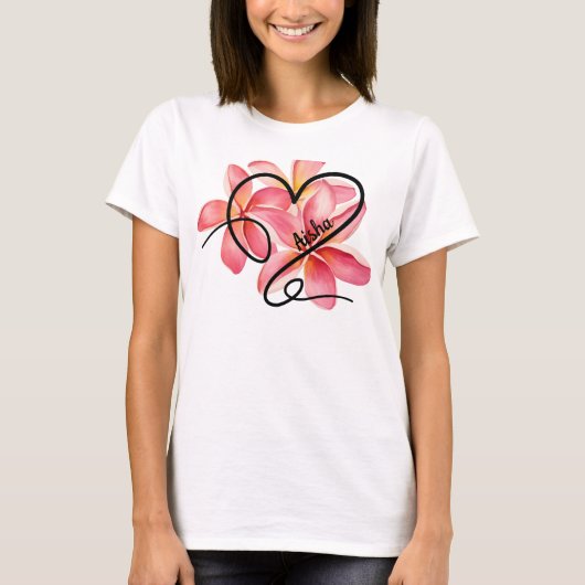 Doodle Liebe Herz und Blume T-Shirt (Vorderseite)