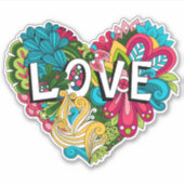 Doodle-Liebe-Stickers Aufkleber (Vorderseite)