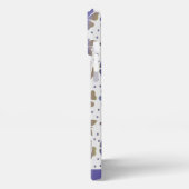 Doodle lila Blumenmuster personalisierter Name iPhone Hülle (Linke Seite)