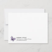 DOODLE LILA SCHALTFLÄCHE WHIMSICAL MONOGRAM MITTEILUNGSKARTE (Vorderseite)