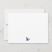 DOODLE LILA SCHALTFLÄCHE WHIMSICAL MONOGRAM MITTEILUNGSKARTE (Rückseite)