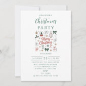 Doodle Line Art Christmas Einladung (Vorderseite)