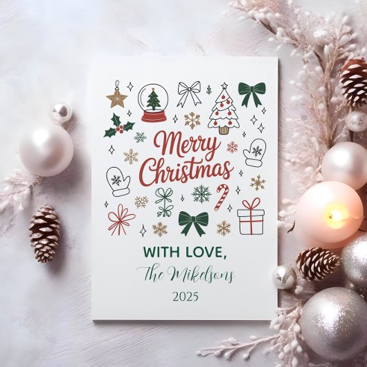 Doodle Line Art Christmas Einladung