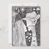Doodle Line Art Couple Wedding Einladung (Rückseite)