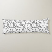 Doodle Line Art Muster | Graphit auf Weiß Seitenschläferkissen (Rückseite)